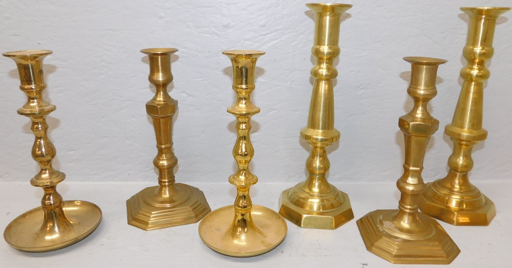 Lot of Brass Candlesticks (1 of 3)