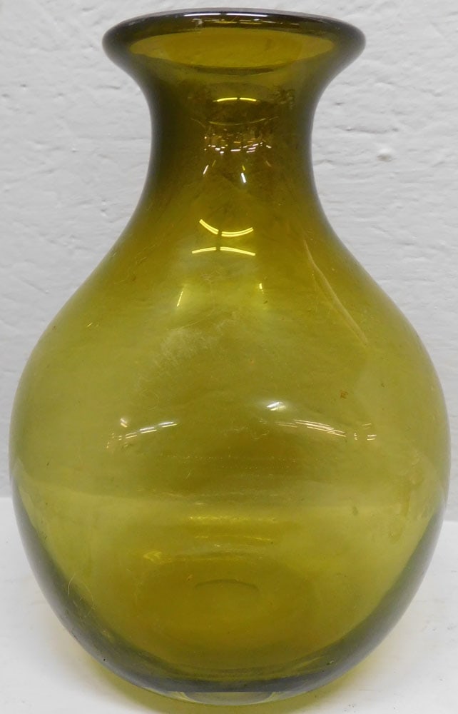 Amber Colored Blown Glass Vase (1 of 2)