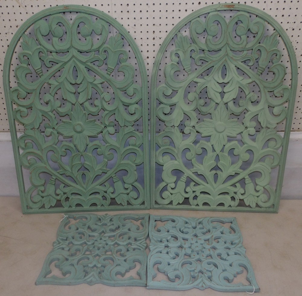 Two Pair of Decorative Open Work Painted Wall Panels (1 of 3)