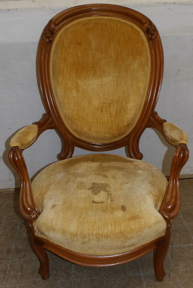 Antique Walnut Victorian Arm Chair (1 of 3)