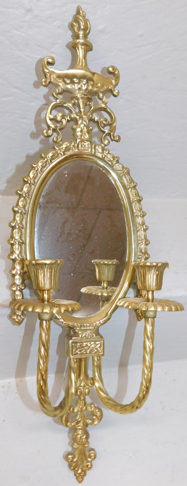 Cast Brass Mirror Sconce (1 of 4)