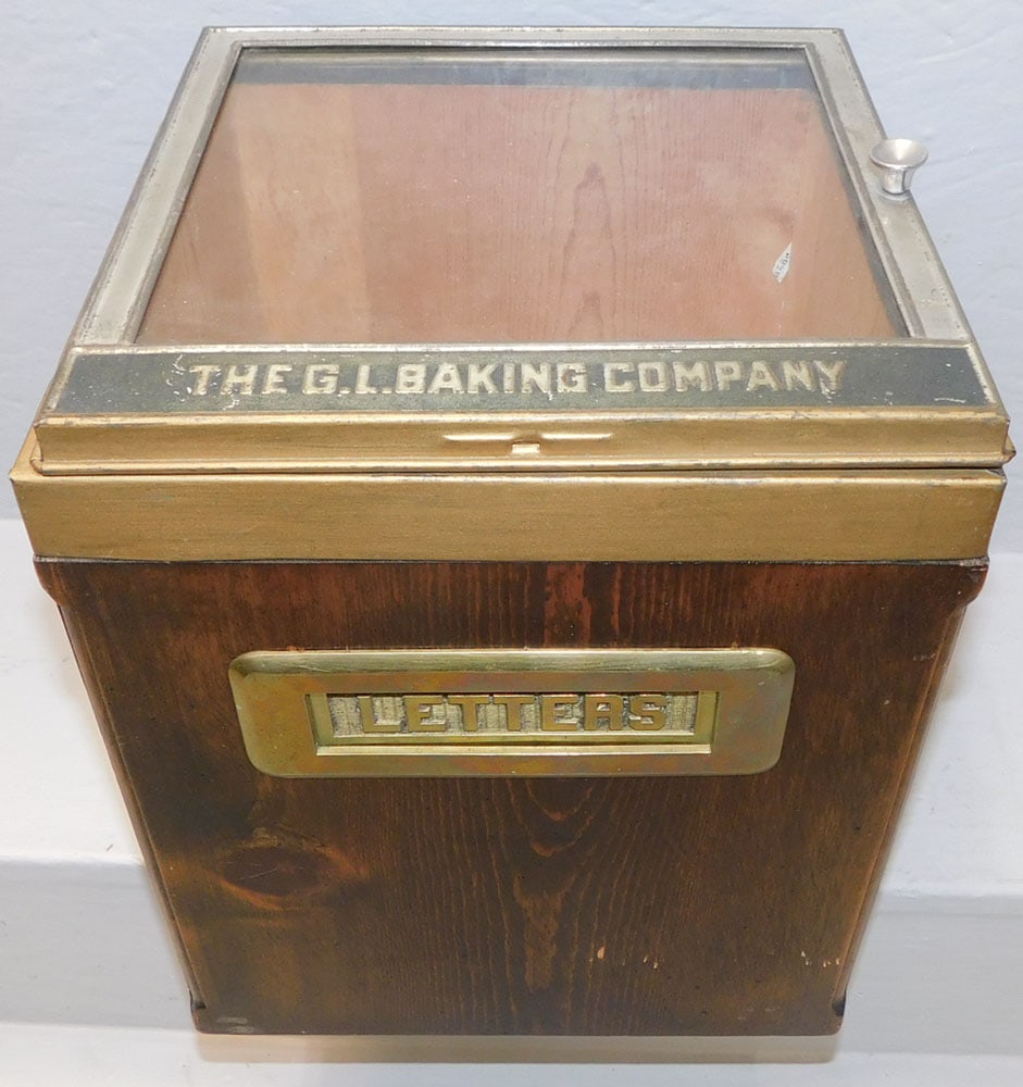 Pine & Brass Letter Box with Flour Bin Door (1 of 2)