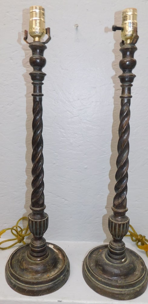 Pair of Painted Resin Lamps (1 of 3)