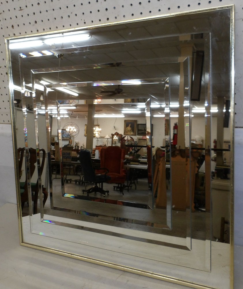 modern brass framed mirror (1 of 3)