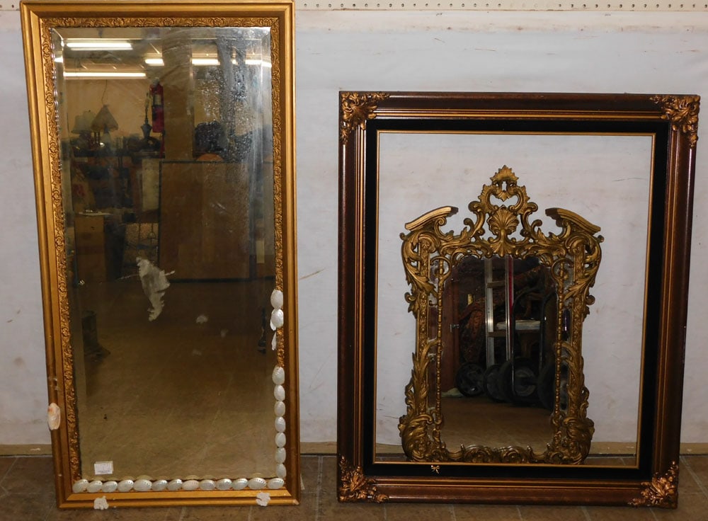 2 framed mirrors and painted frame (1 of 4)