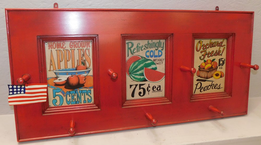 painted hanging wall hat rack (1 of 3)