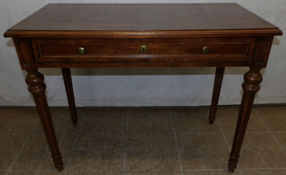 walnut one drawer writing table by American of Martinsville (1 of 3)