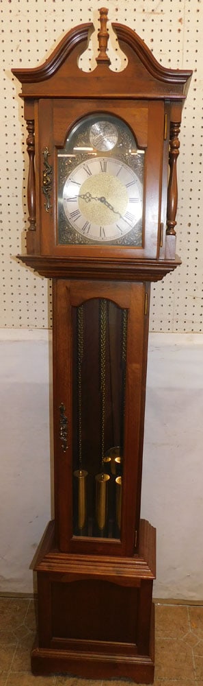 Walnut Tempus Fugit Grandfather Clock (1 of 5)