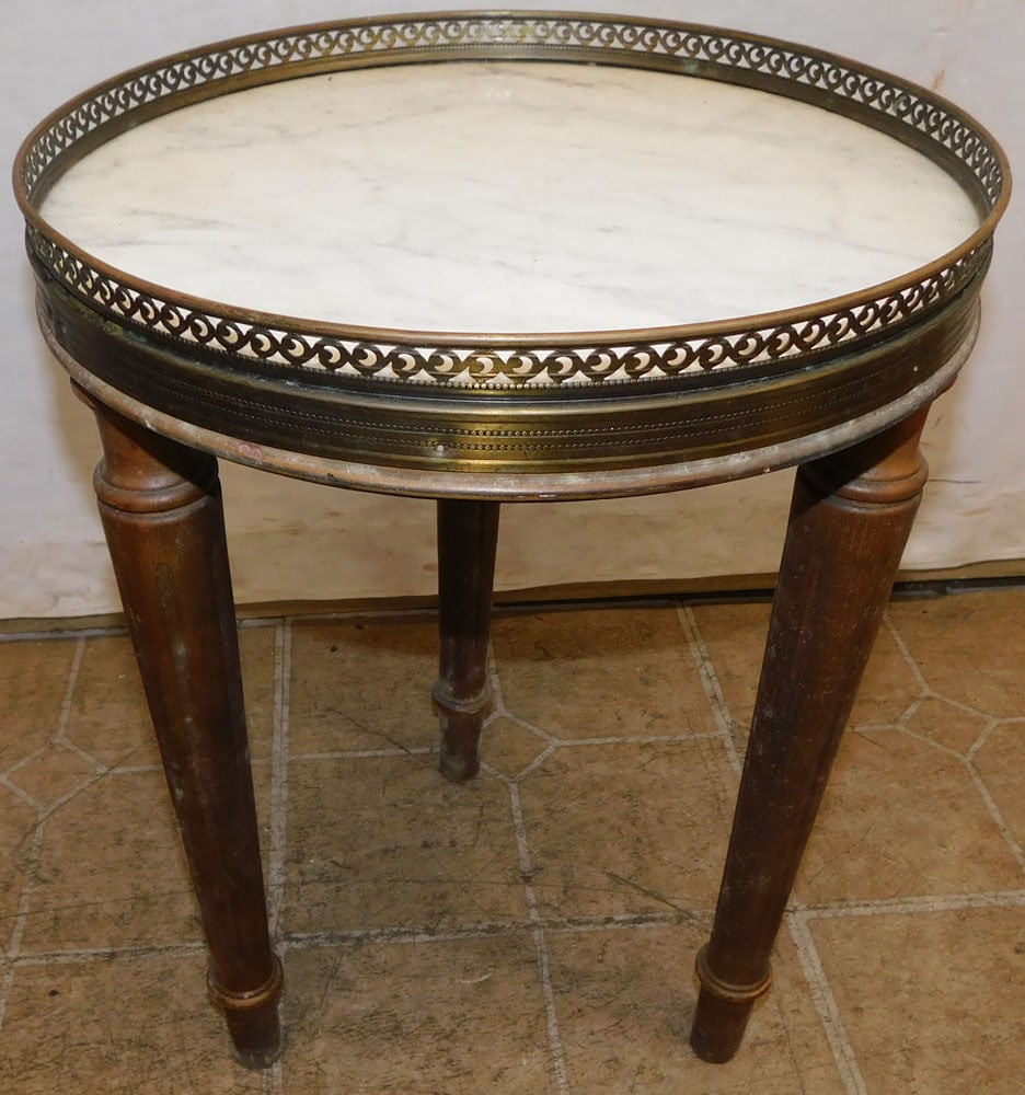 French marble top brass gallery stand (1 of 2)