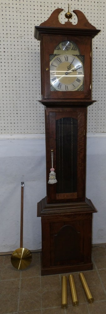 walnut grandfather clock (1 of 6)