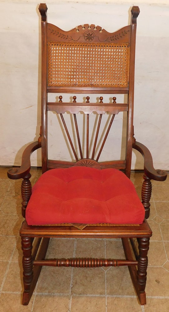 antique walnut Victorian rocker (1 of 5)