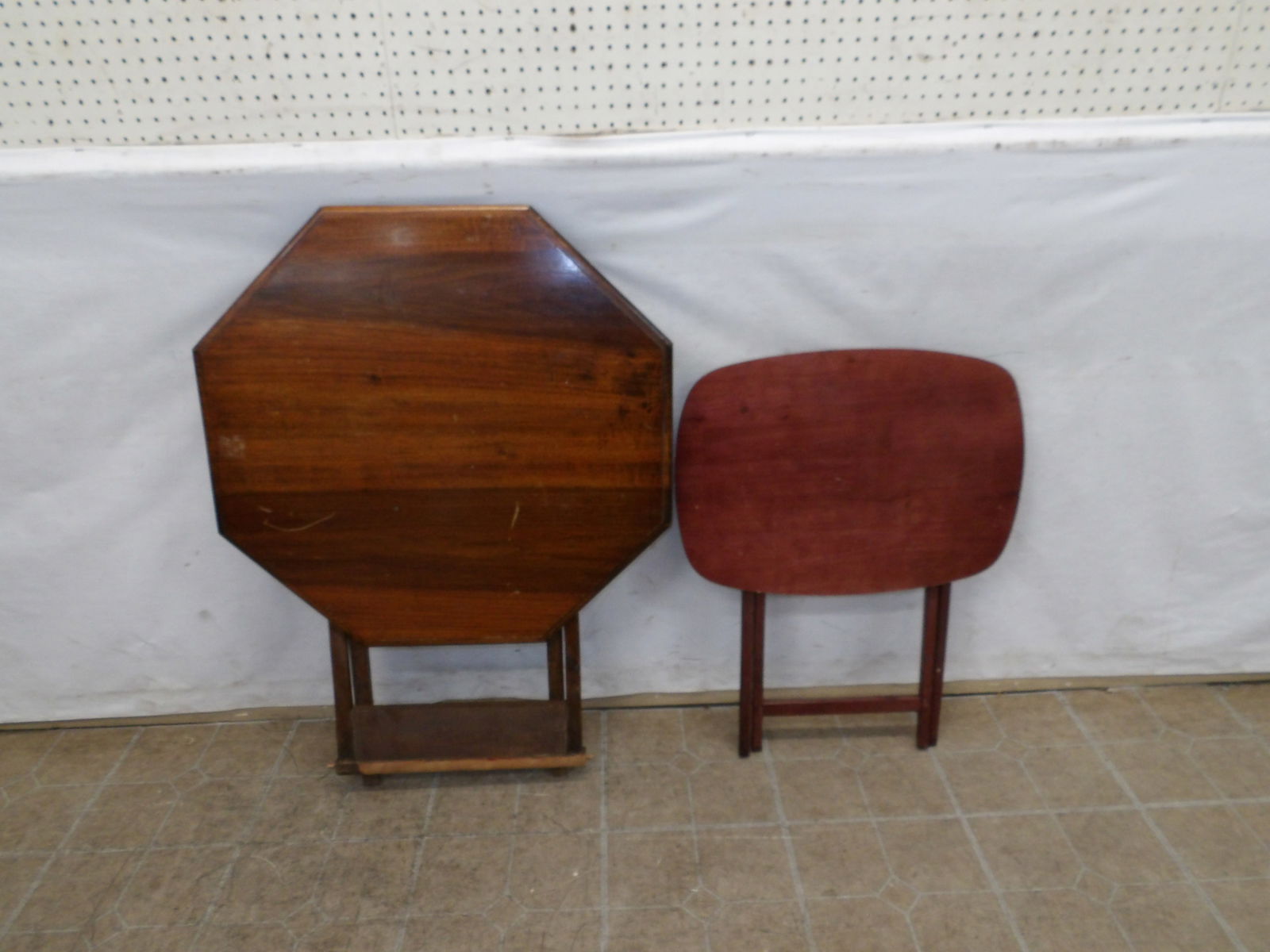 Octagonal Shaped Mahogany Folding Table & Cherry Tea Table (1 of 3)