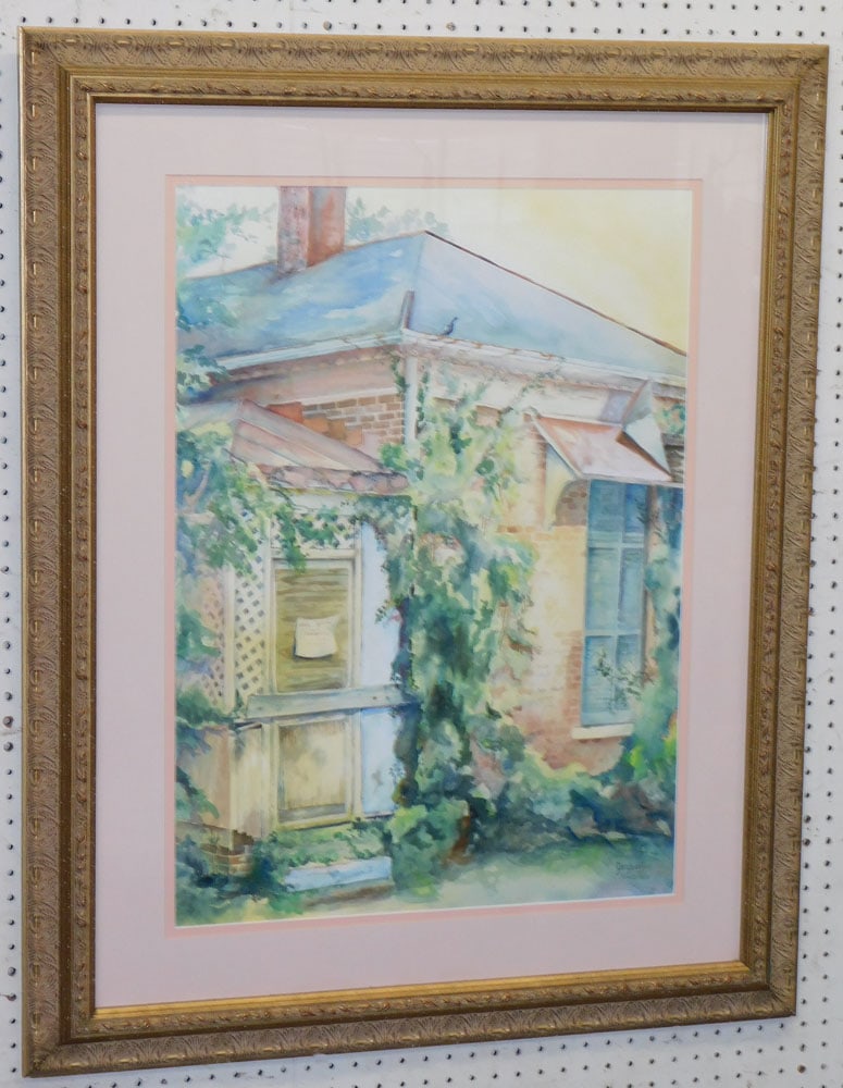 Large Framed Watercolor Signed by Jacquelyn Kautcher, (Mid-Southern Watercolorist, Arkansas) (1 of 5)