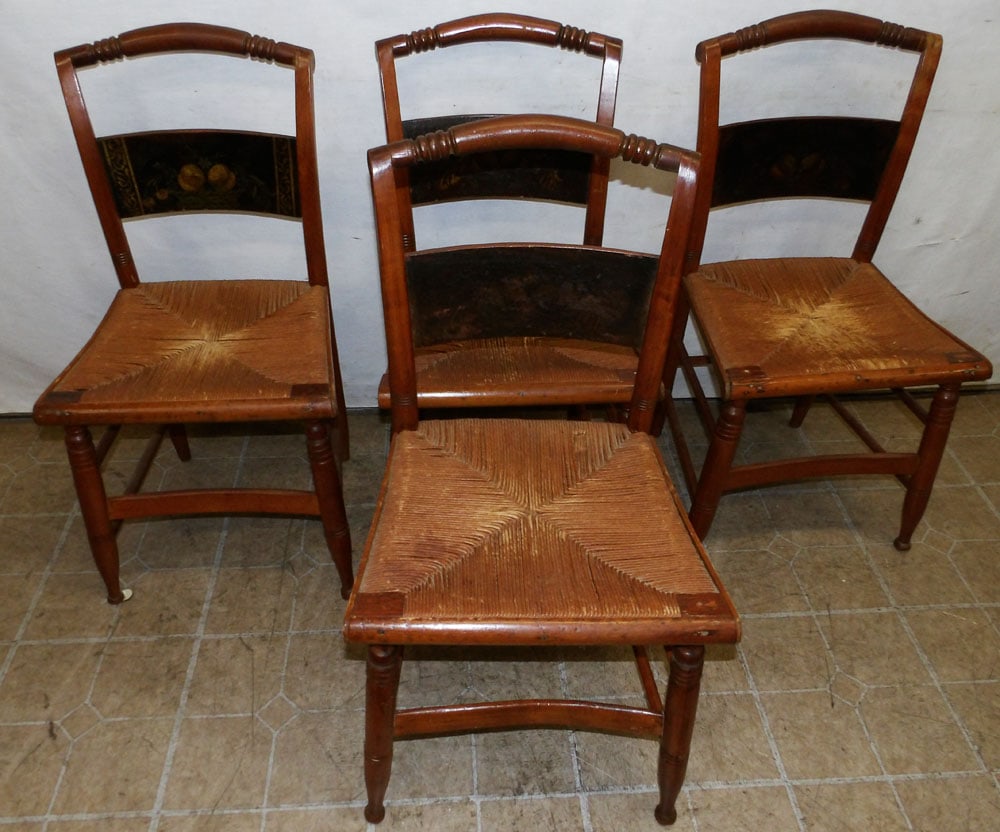 Set of Antique Four Painted Hitchcock Dining Chairs (1 of 4)