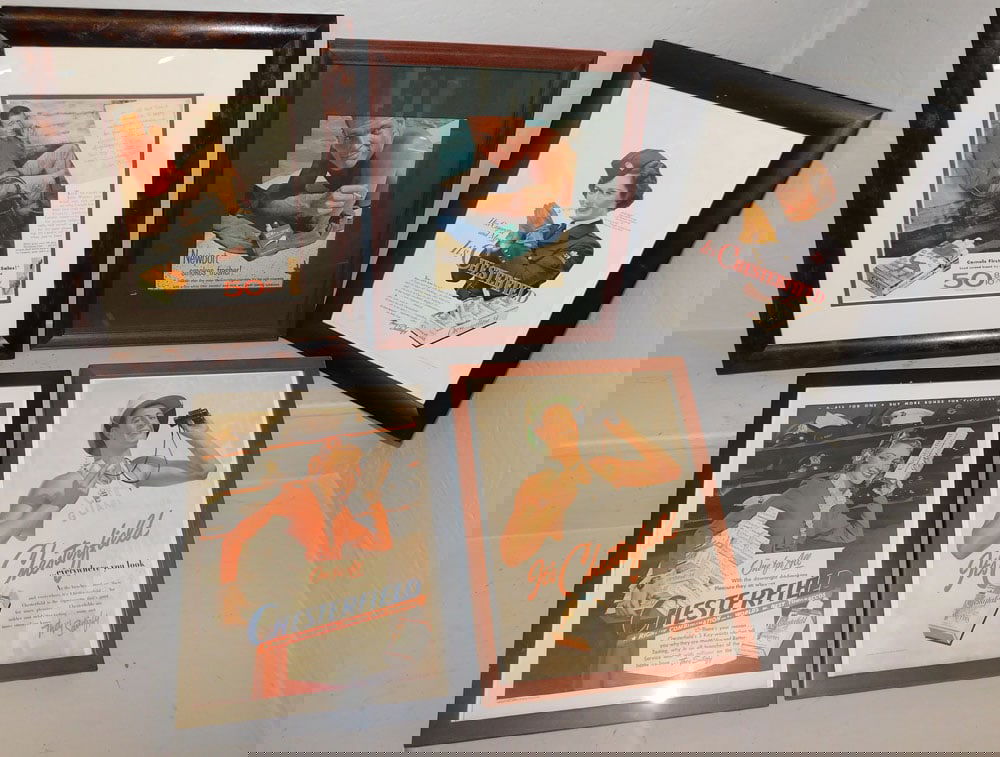 Five Framed Cigarette Advertisements (1 of 6)