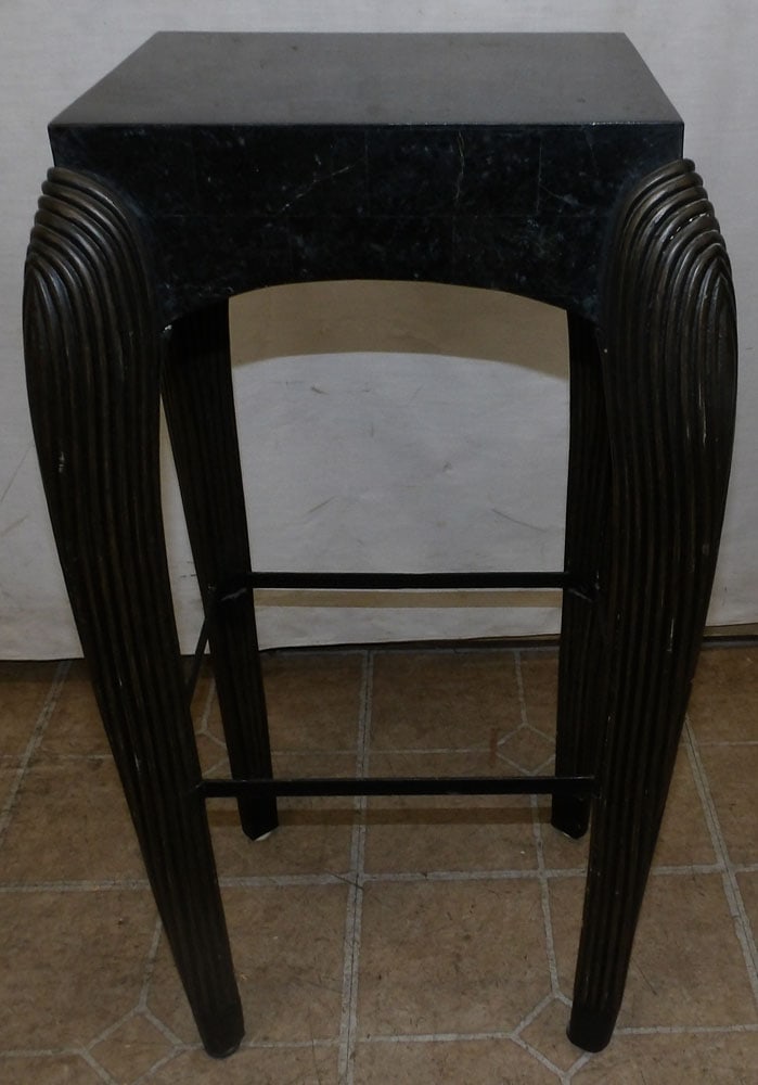 Marble Top Stand: Marble Top Stand . 25 1/2" H ALL DESCRIPTIONS AND ANY CONDITION STATEMENT GIVEN BY LANGSTON AUCTION GALLERY ARE STRICTLY OPINIONS AND LANGSTON'S SHALL HAVE NO RESPONSIBILITY FOR ERRORS OR OMISSIONS. T
