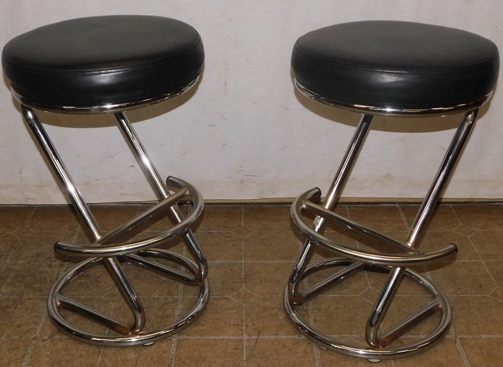 Pair of Chrome Stools (1 of 2)