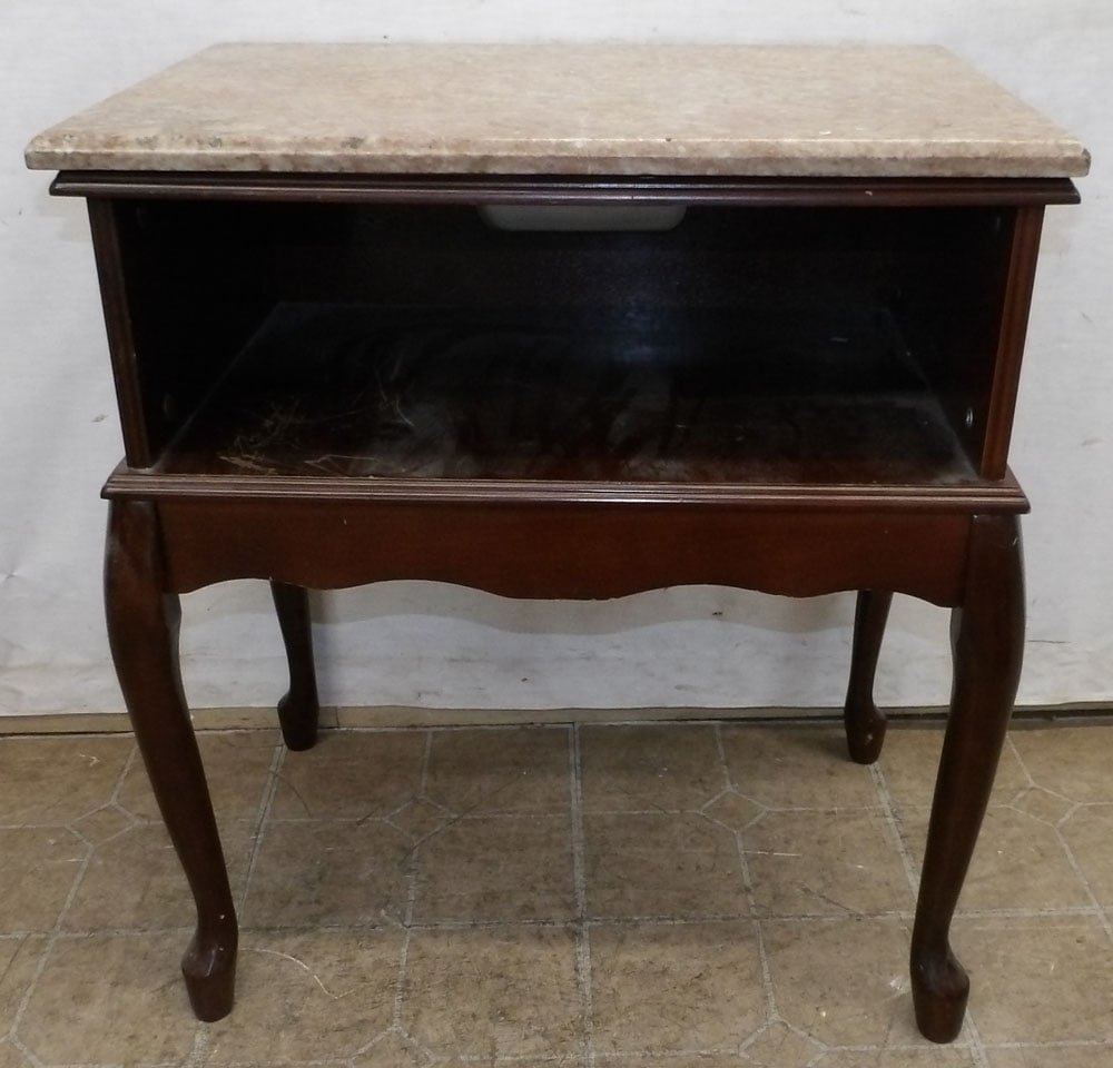 Cherry & Marble Top Stand (1 of 5)