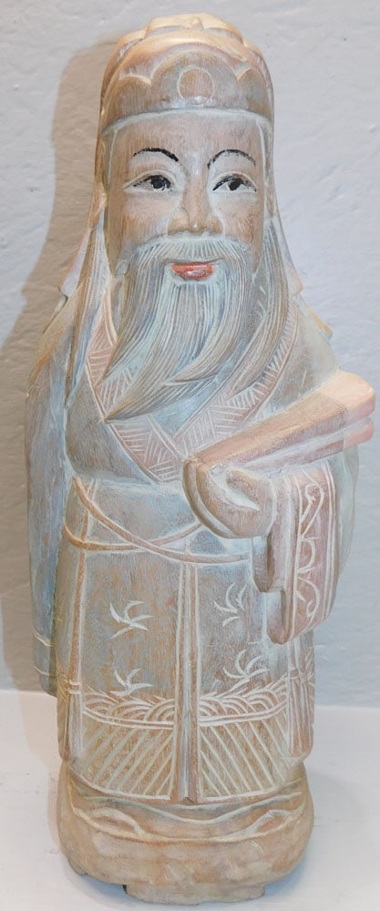 Oriental Carved Wood Statue (1 of 3)