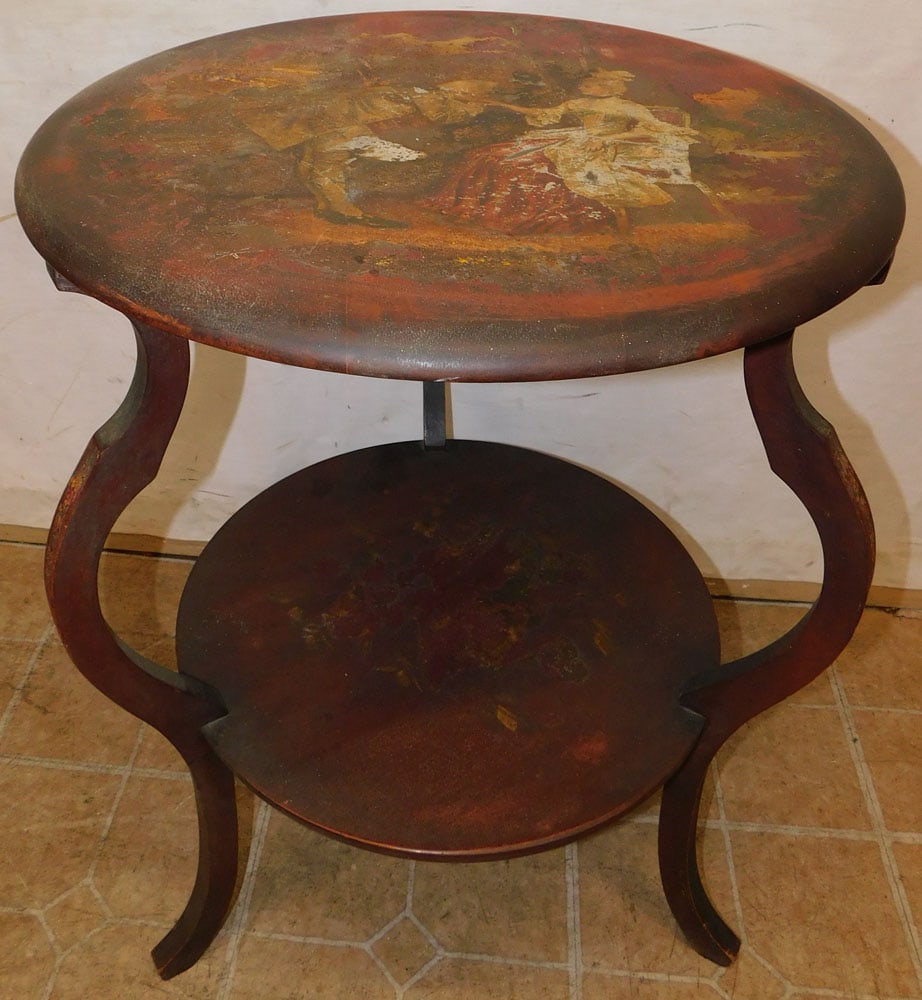Antique Painted Two Tier Round Table (1 of 4)