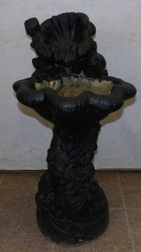 Painted Concrete Water Fountain: Painted Concrete Water Fountain. 32 1/2" H ALL DESCRIPTIONS AND ANY CONDITION STATEMENT GIVEN BY LANGSTON AUCTION GALLERY ARE STRICTLY OPINIONS AND LANGSTON'S SHALL HAVE NO RESPONSIBILITY FOR ERRORS O