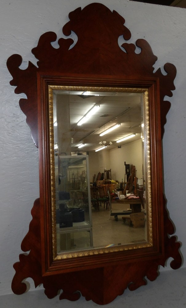 Cherry Framed Bevel Edge Mirror (1 of 4)