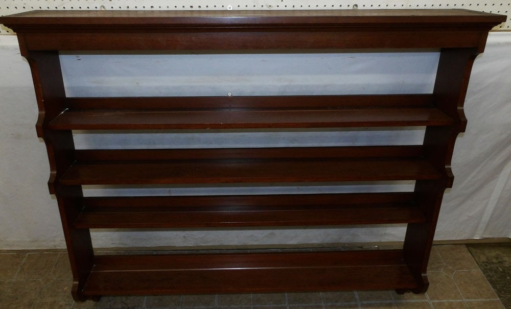Mahogany Hanging Wall Plate Rack (1 of 3)