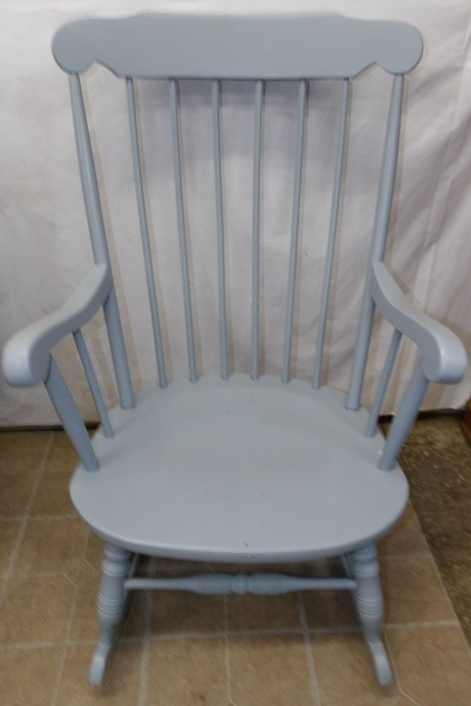 Painted Rocker: Painted Rocker . 41" H ALL DESCRIPTIONS AND ANY CONDITION STATEMENT GIVEN BY LANGSTON AUCTION GALLERY ARE STRICTLY OPINIONS AND LANGSTON'S SHALL HAVE NO RESPONSIBILITY FOR ERRORS OR OMISSIONS. THE ABS