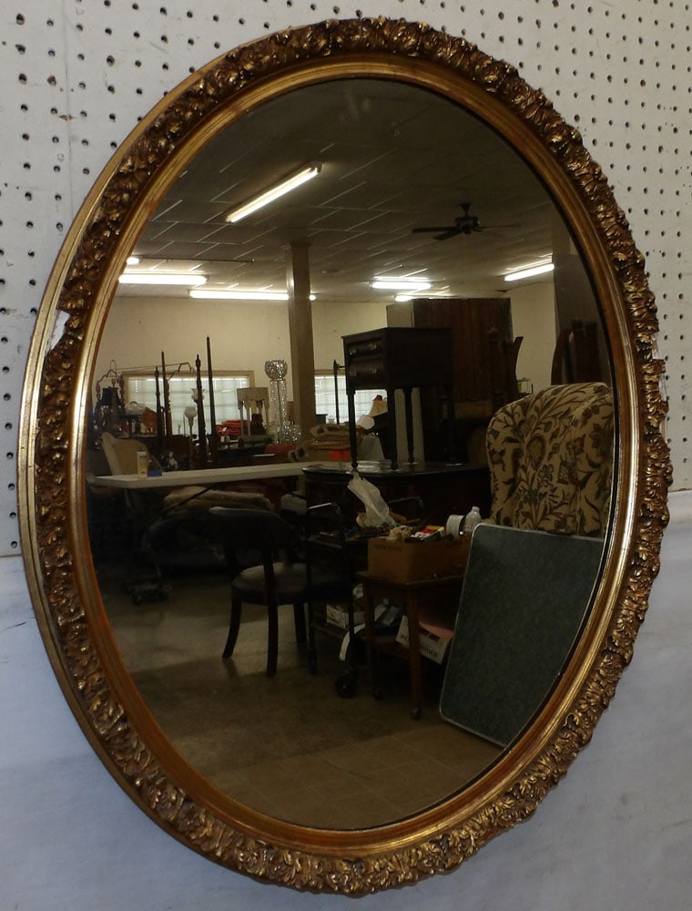 gilded frame oval mirror (1 of 4)