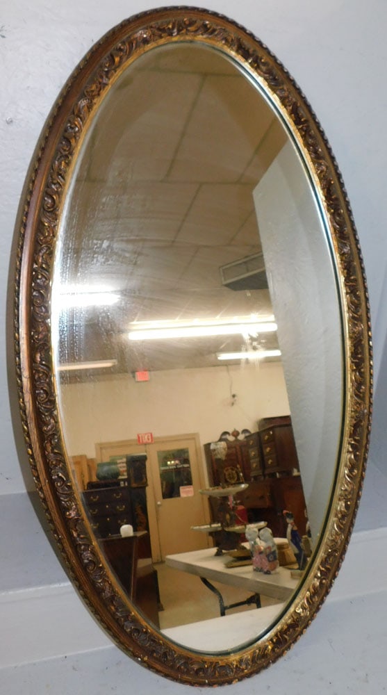 gilded frame oval mirror (1 of 2)