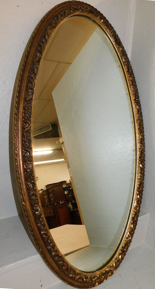 oval gilded frame mirror (1 of 3)