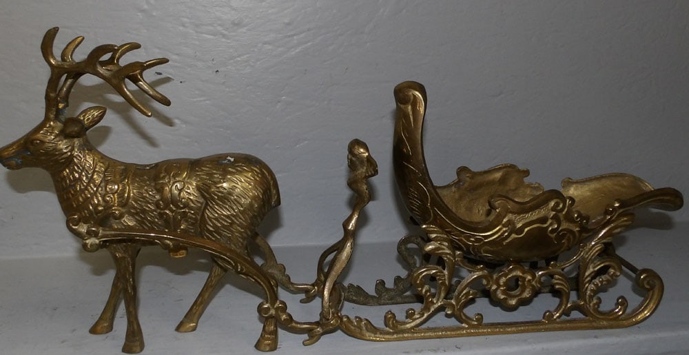 cast iron deer with sleigh (1 of 2)