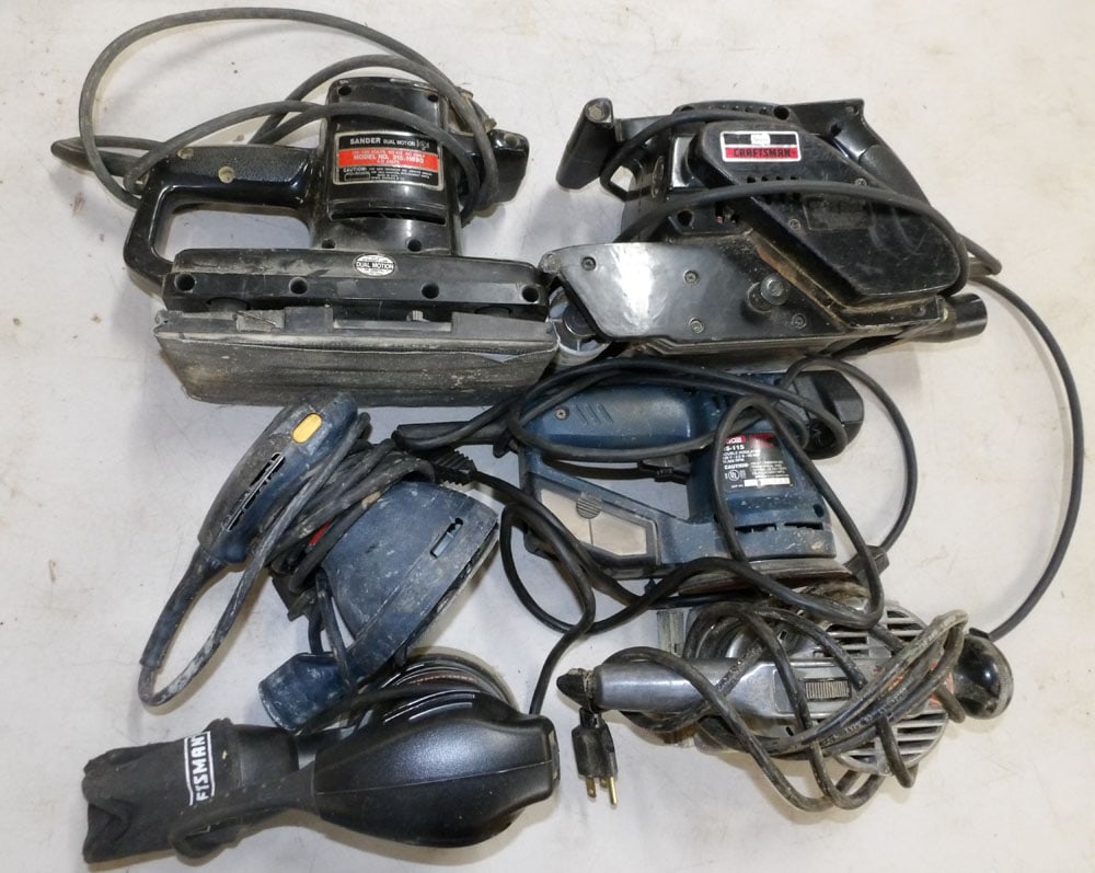 lot of sanding machines: lot of sanding machines. ALL DESCRIPTIONS AND ANY CONDITION STATEMENT GIVEN BY LANGSTON AUCTION GALLERY ARE STRICTLY OPINIONS AND LANGSTON'S SHALL HAVE NO RESPONSIBILITY FOR ERRORS OR OMISSIONS. THE A