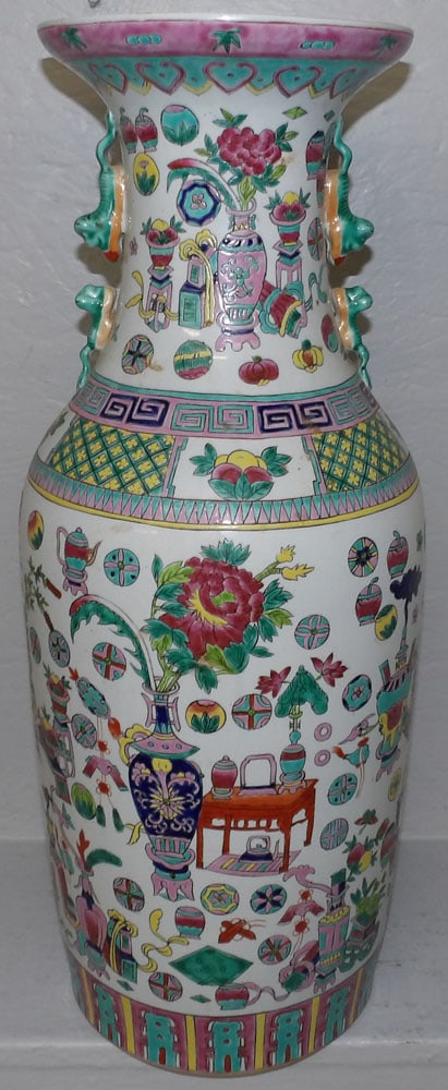 Large Oriental Porcelain Vase Signed with Character Marks (1 of 4)