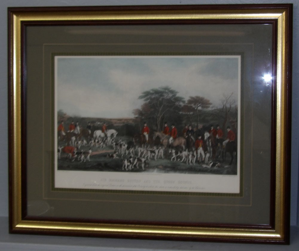 Large Framed Fox Hunt Engraving by Frederick Bromley (1 of 6)
