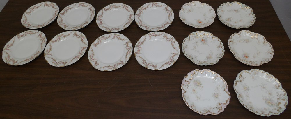 14 Hand Painted Limoges Porcelain Plates: 14 Hand Painted Limoges Porcelain Plates . Up to 8 1/4" Dia. "ALL DESCRIPTIONS AND ANY CONDITION STATEMENT GIVEN BY LANGSTON AUCTION GALLERY ARE STRICTLY OPINIONS AND LANGSTON'S SHALL HAVE NO RESPONSI
