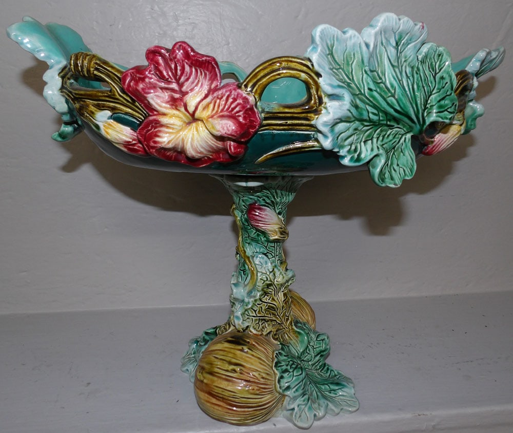 Antique Majolica Compote (1 of 6)