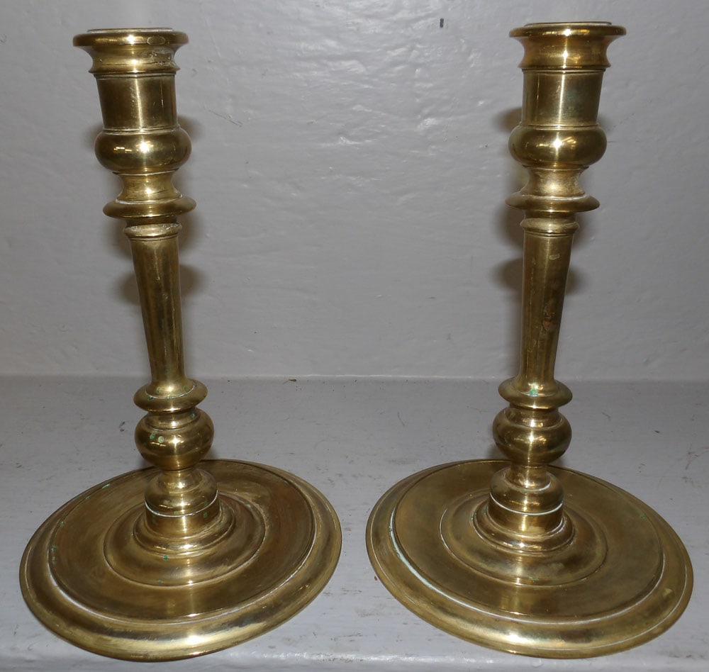 Pair of Colonial Williamsburg Brass Candlesticks (1 of 3)