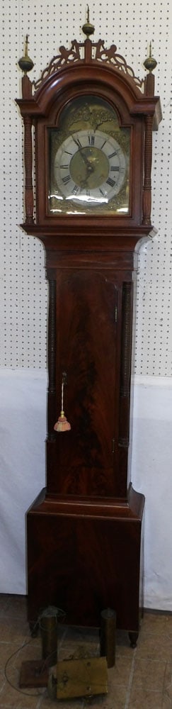 Antique Mahogany Grandfather Clock with Brass Dial, (Case & Dial Only) (1 of 10)