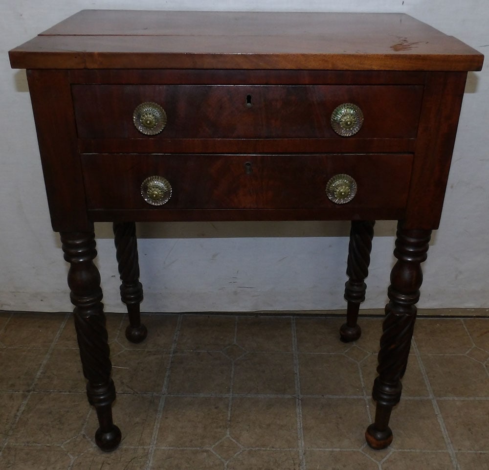 19th Century Mahogany Two Drawer Stand (1 of 7)