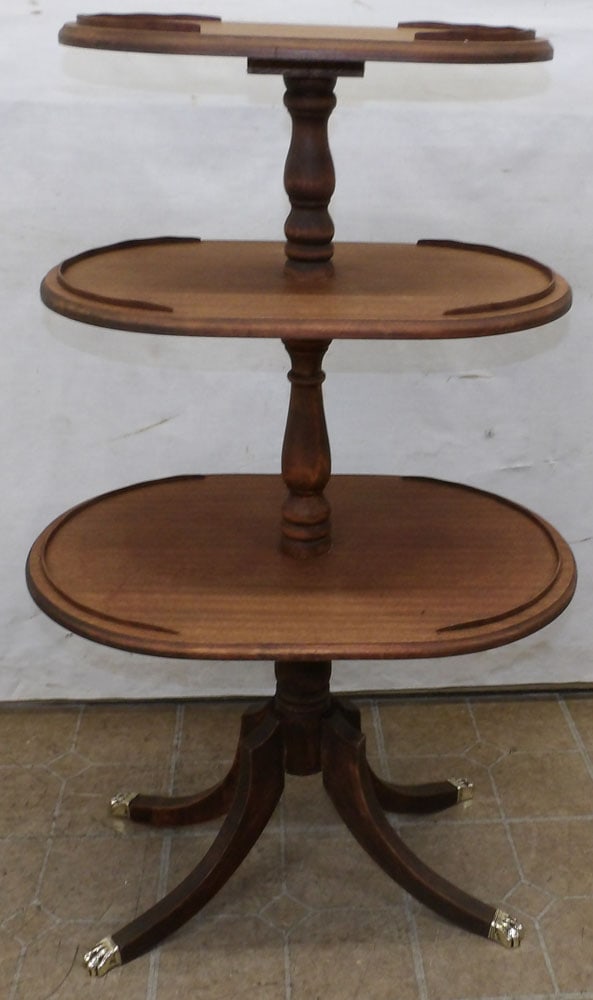 Mahogany Three Tier Dumbwaiter (1 of 3)