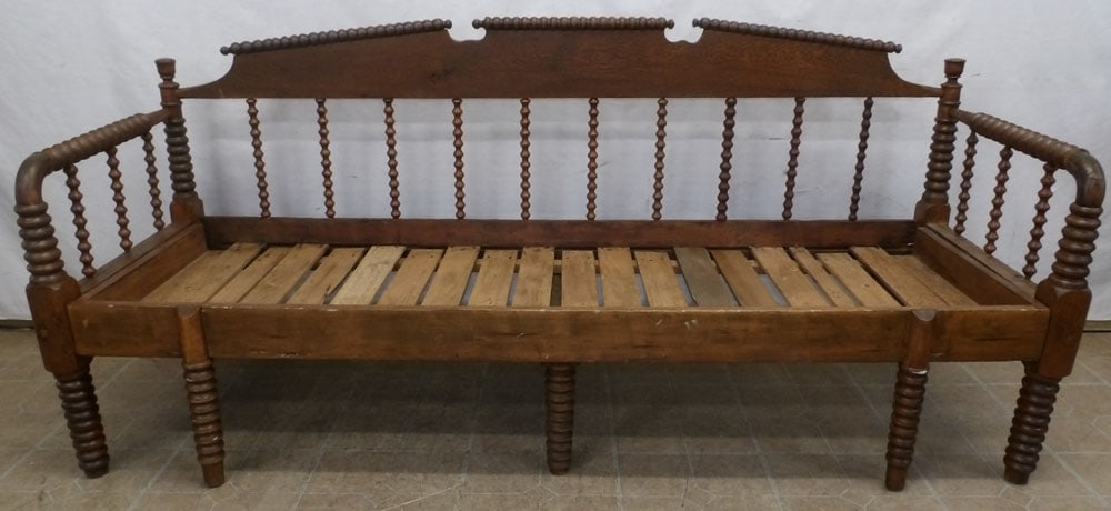 Antique Walnut Jenny Lind Bench Day Bed (1 of 8)
