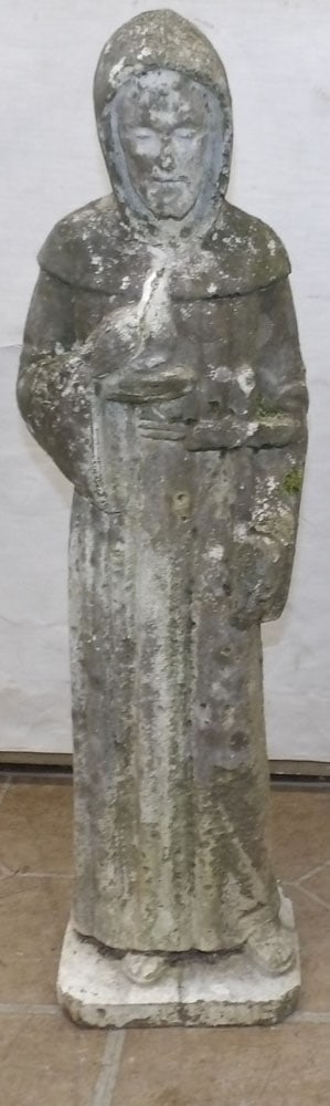 Antique Cast Concrete Yard Statue (1 of 3)