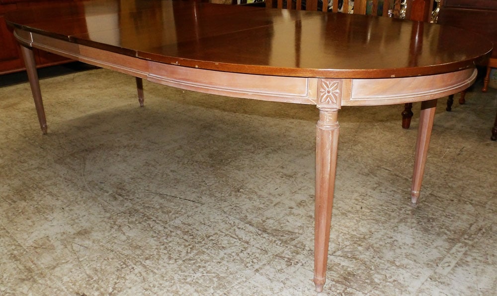 Oval Walnut Dining Table with 2 Leaves (1 of 4)