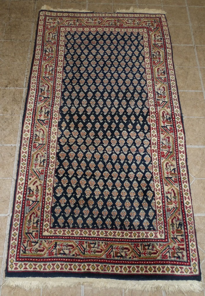2' 2" x 4' 6" Handmade Oriental Rug: 2' 2" x 4' 6" Handmade Oriental Rug. "ALL DESCRIPTIONS AND ANY CONDITION STATEMENT GIVEN BY LANGSTON AUCTION GALLERY ARE STRICTLY OPINIONS AND LANGSTON'S SHALL HAVE NO RESPONSIBILITY FOR ERRORS OR OMI