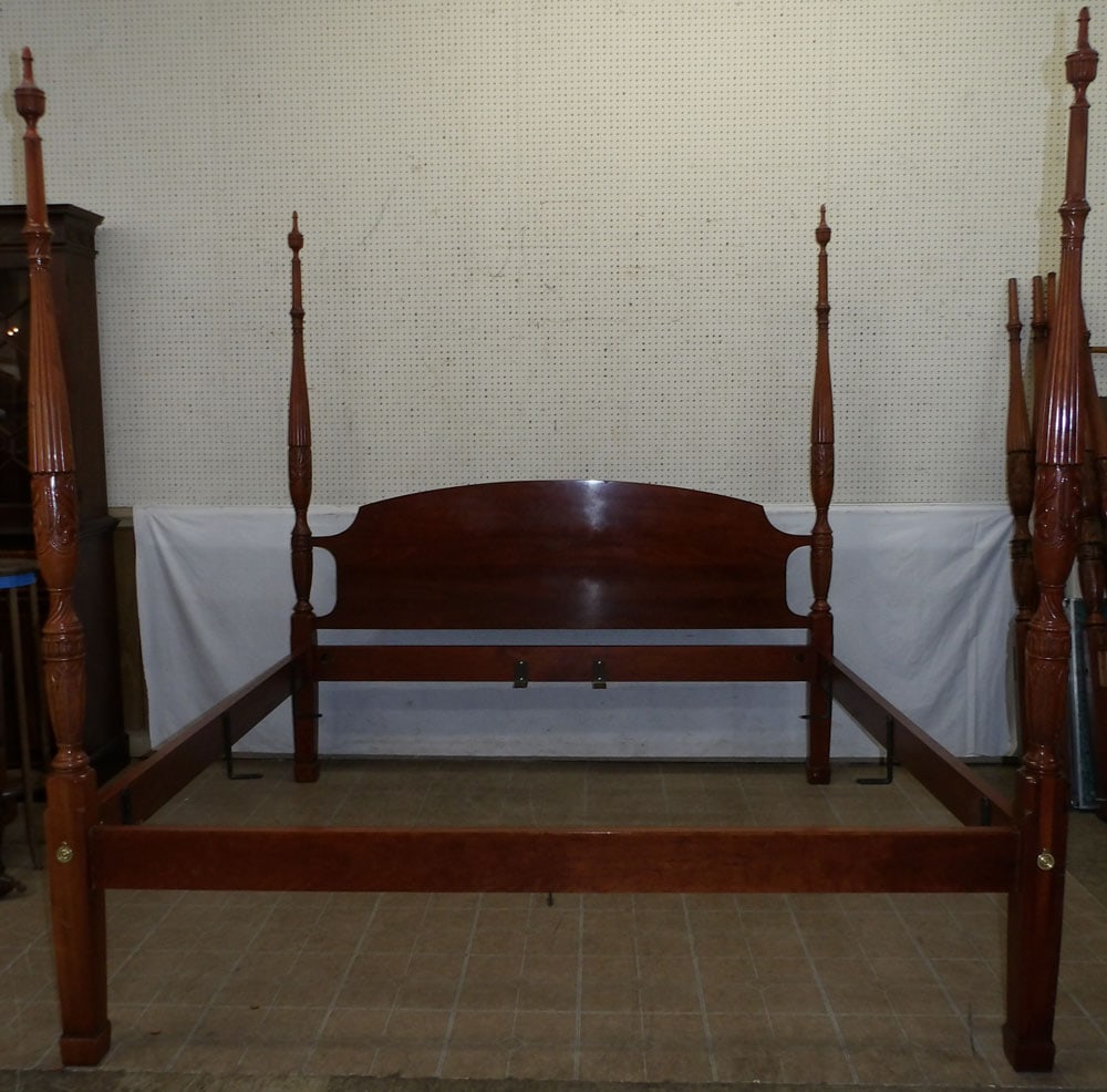 Cherry Rice Carved King Size Four Poster Bed (1 of 6)