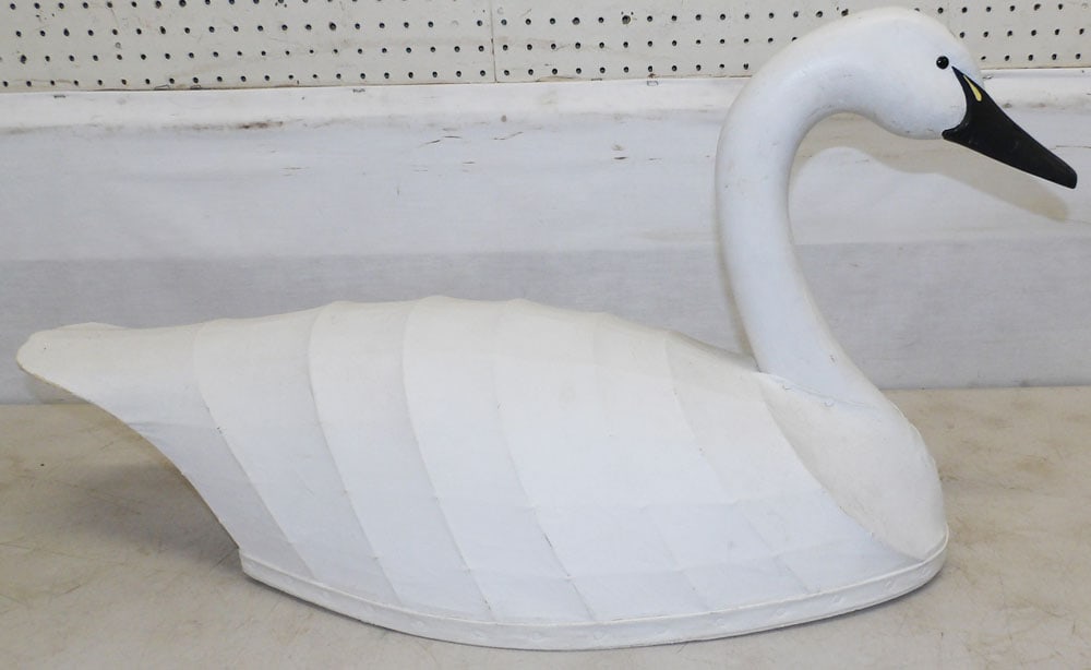 Painted Canvas Back Swan Decoy Signed NC (1 of 4)