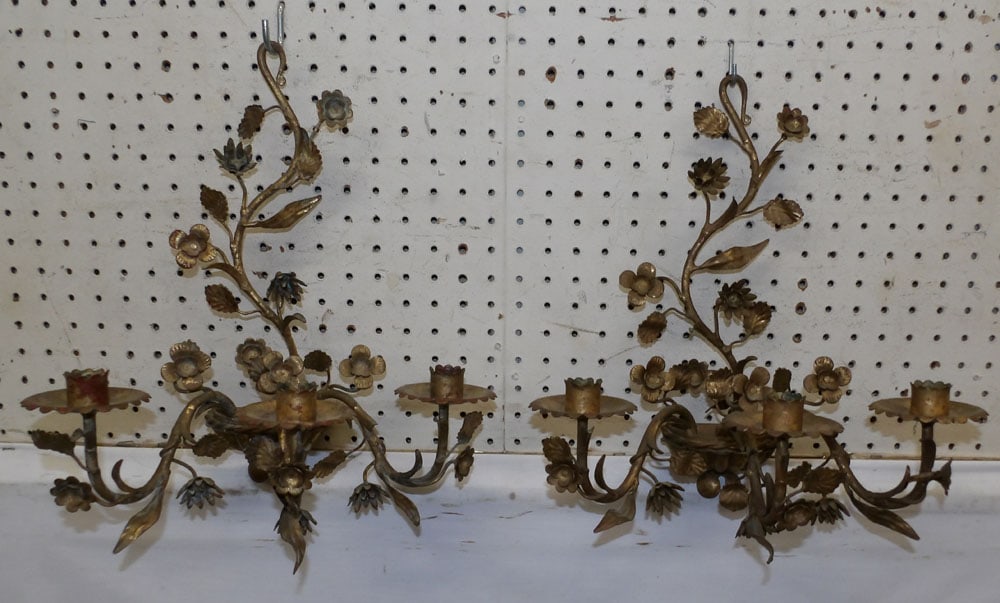 Pair of Gilded Metal Sconces (1 of 5)