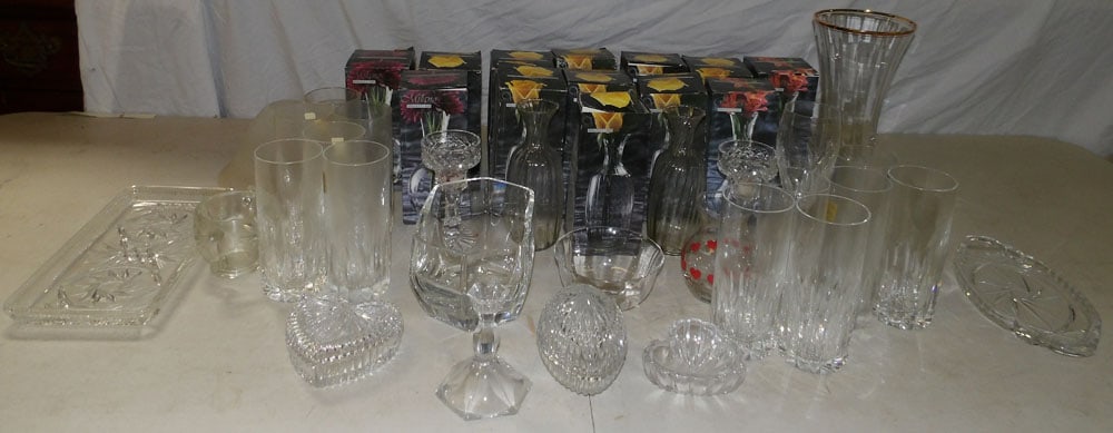 Lot of Clear Glass Stemware & Decorative Items (1 of 5)