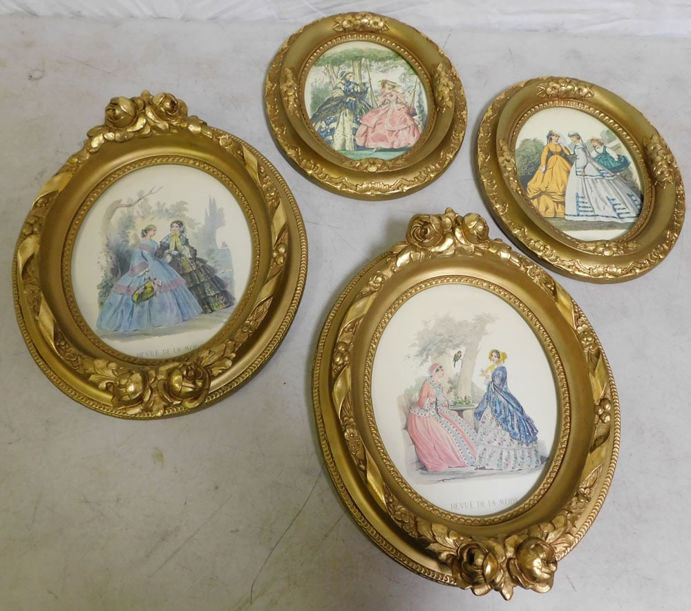 Two Pair of Gilded Frame Fashion Prints (1 of 5)